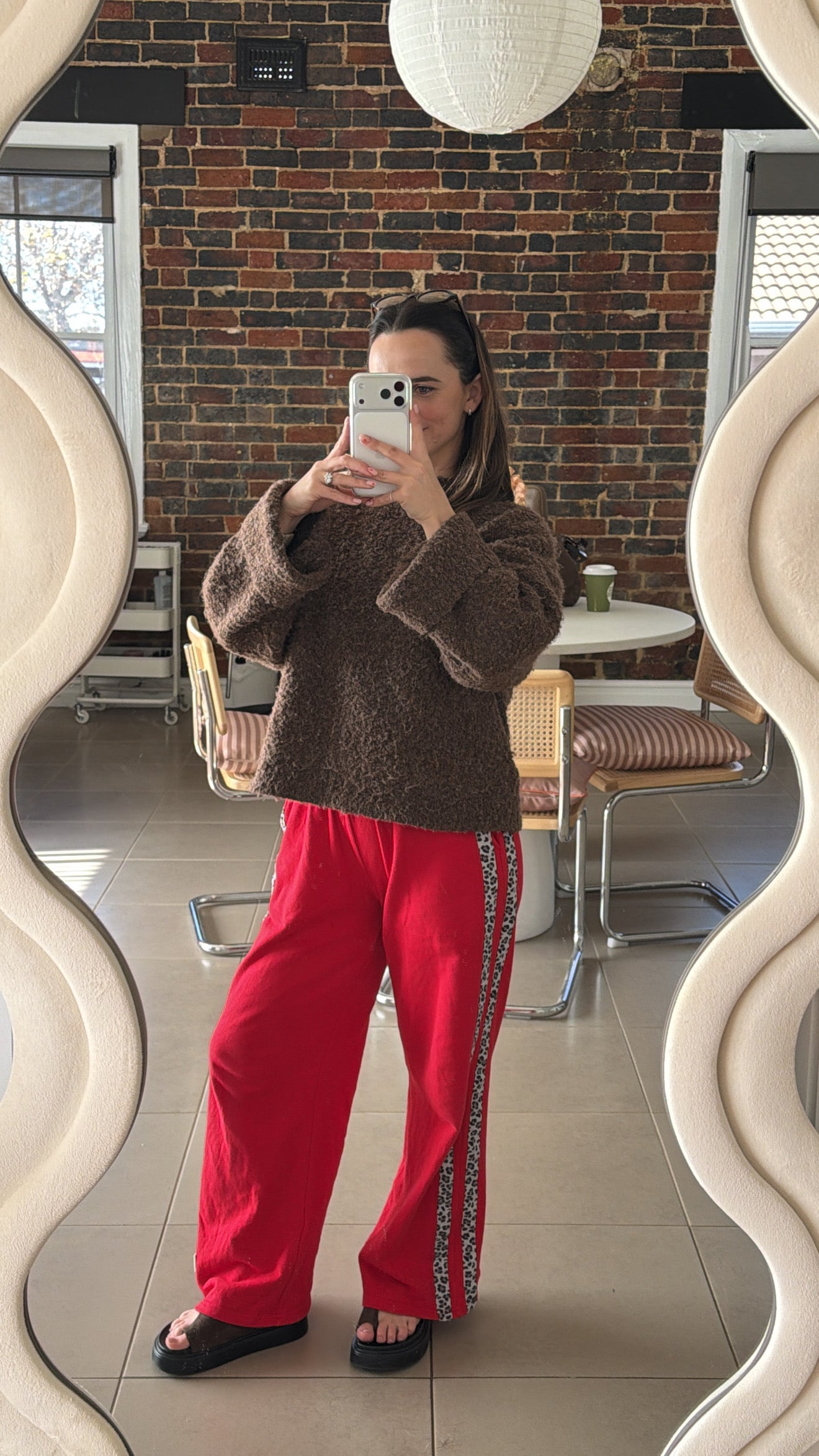 Red Leopard Racer Tracksuit Pant