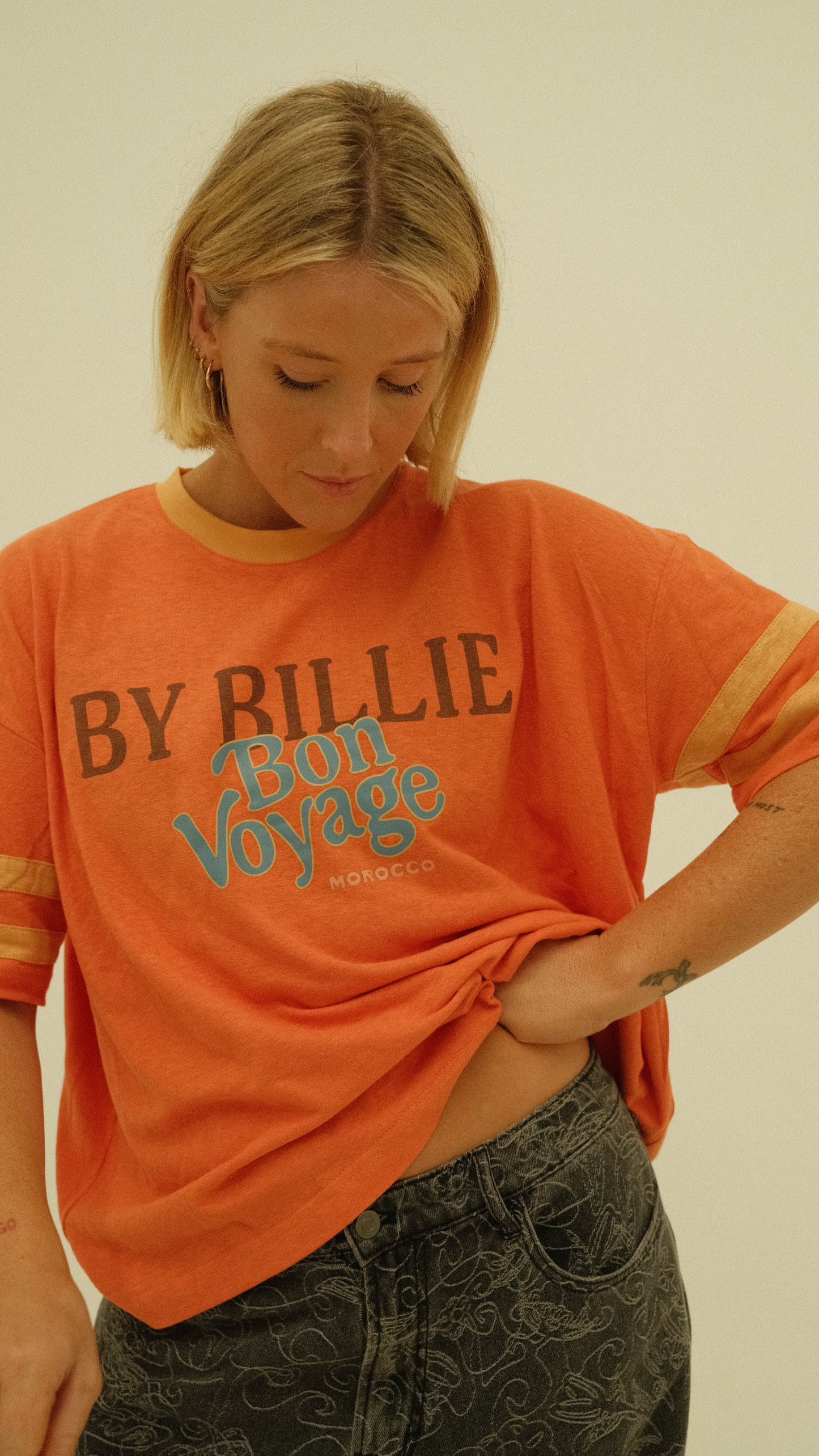 ATHLETIC HEMP/ COTTON TEE - BON VOYAGE