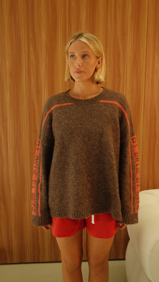BY BILLIE KNIT - BROWN/ CHERRY TOMATO