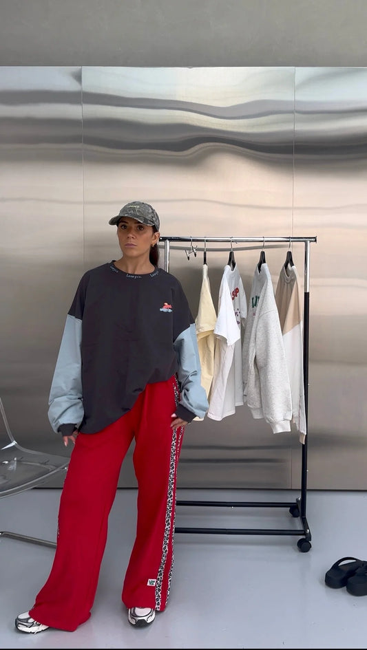 Red Leopard Racer Tracksuit Pant