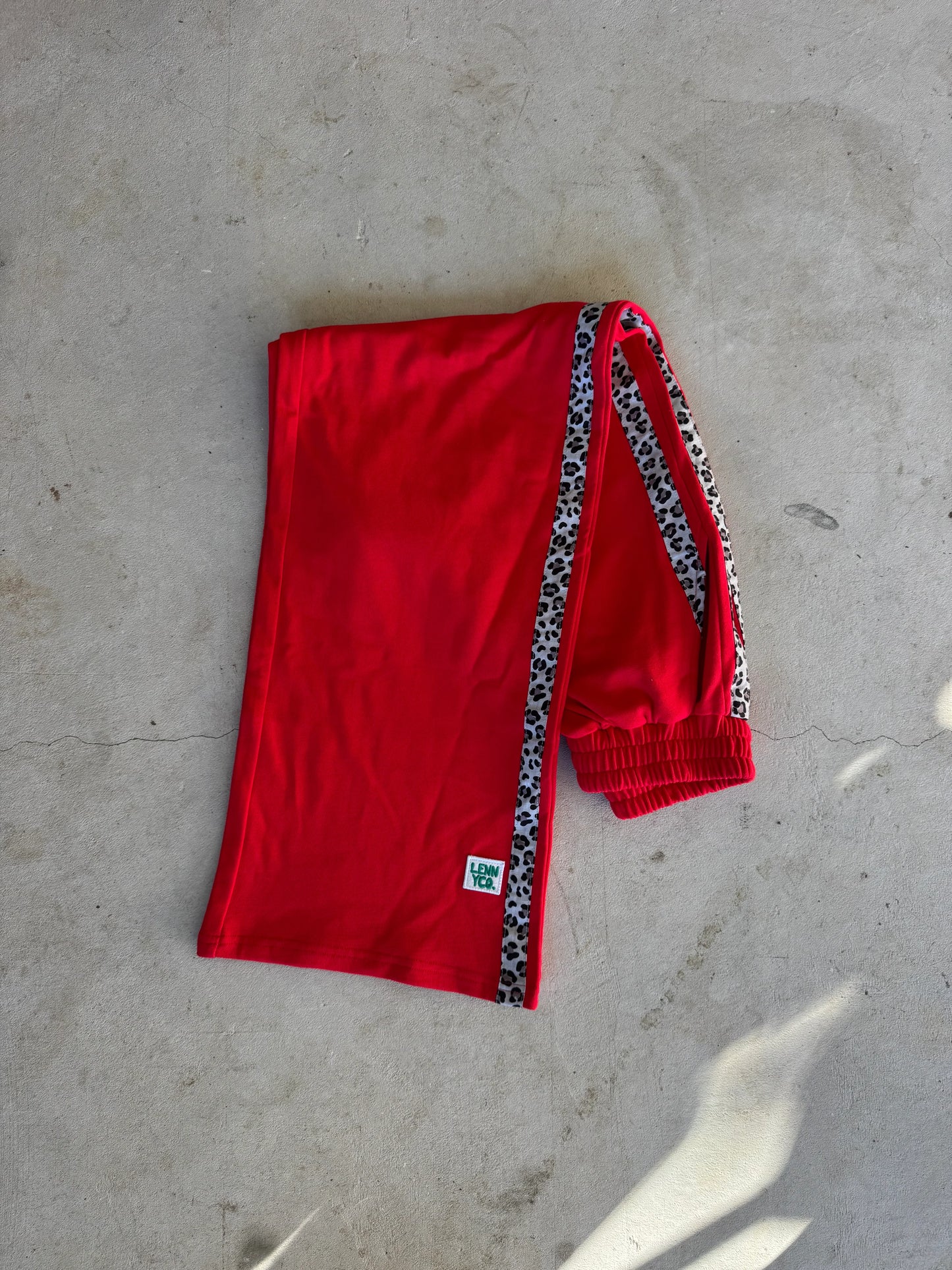 Red Leopard Racer Tracksuit Pant