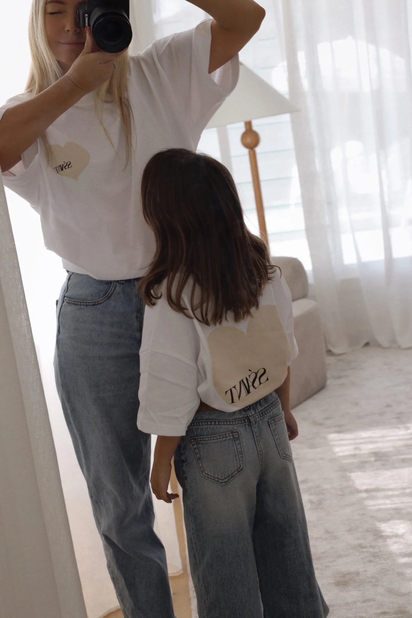 Cream heart tee