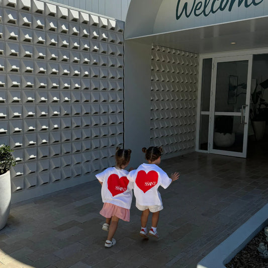 Kids heart tee - Red