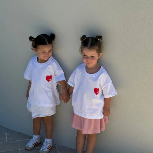 Kids heart tee - Red