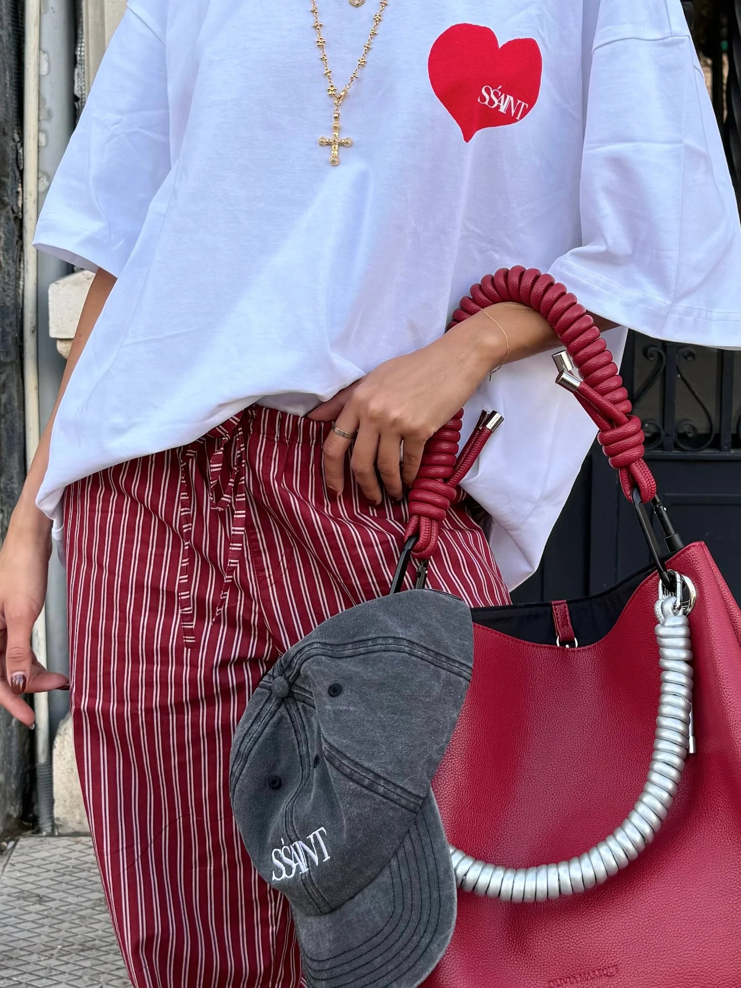 Red heart tee
