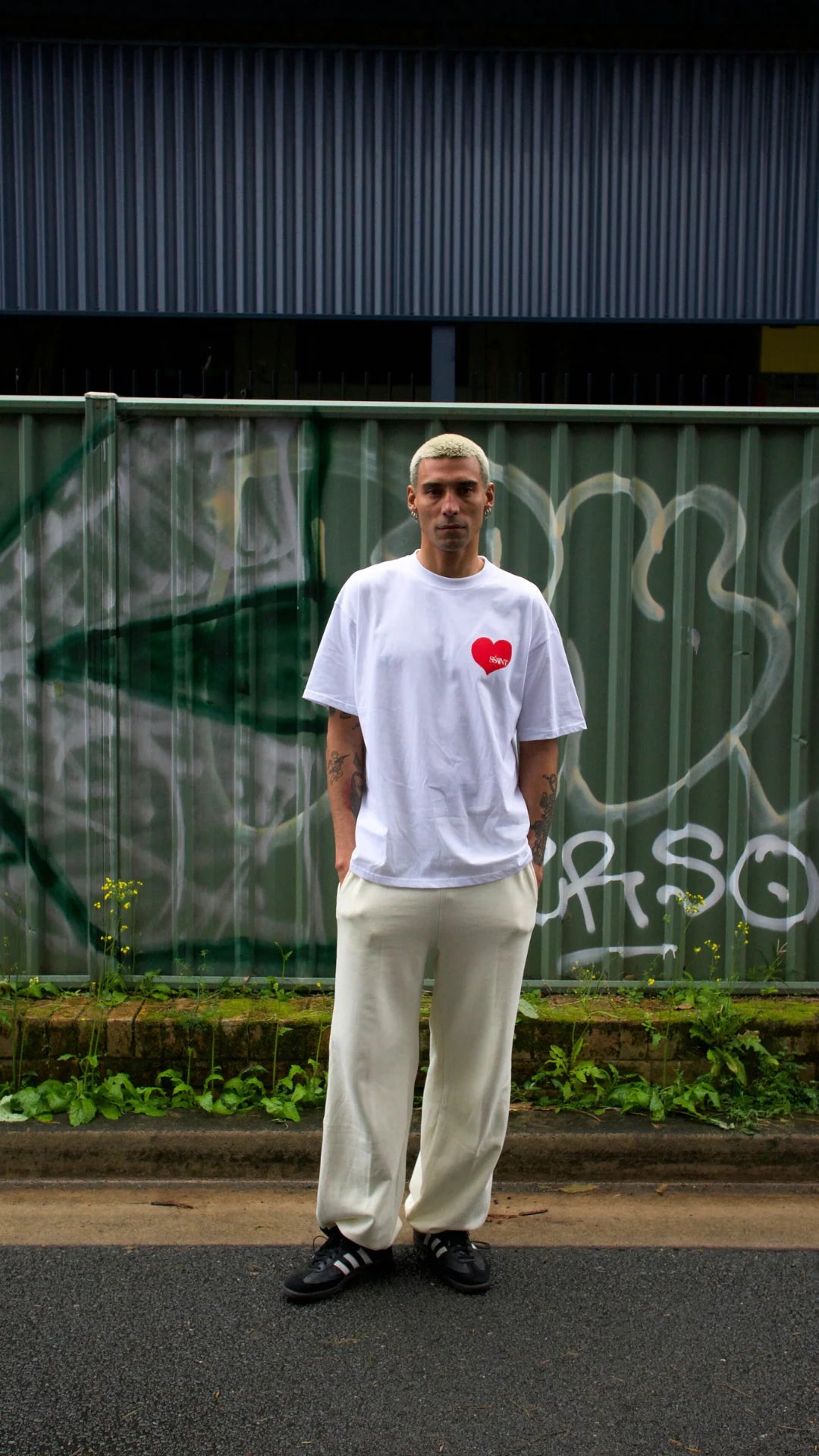 Red heart tee